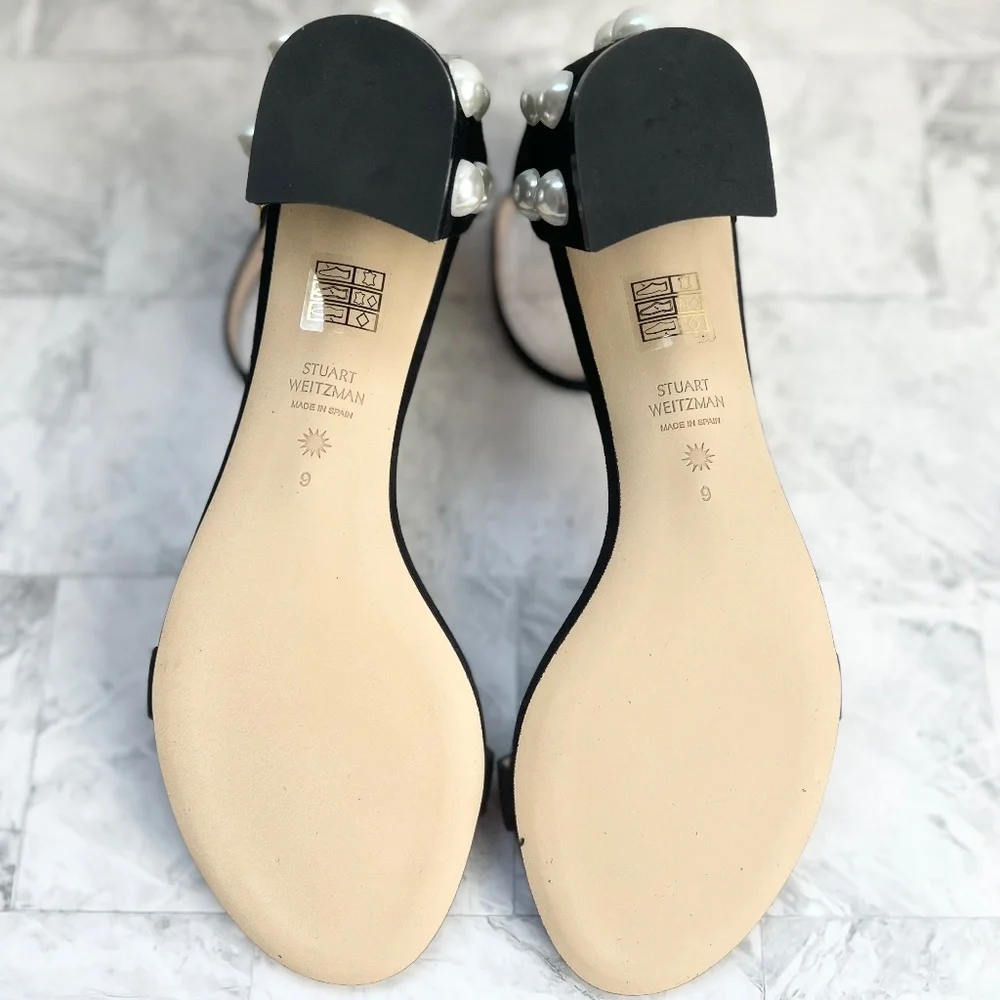 NEW Stuart Weitzman Simple Imitation Pearl Sandal